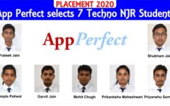 [ PLACEMENT 2020 ] AppPerfect selects 7 Techno NJR Students at a package of 4+ LPA.