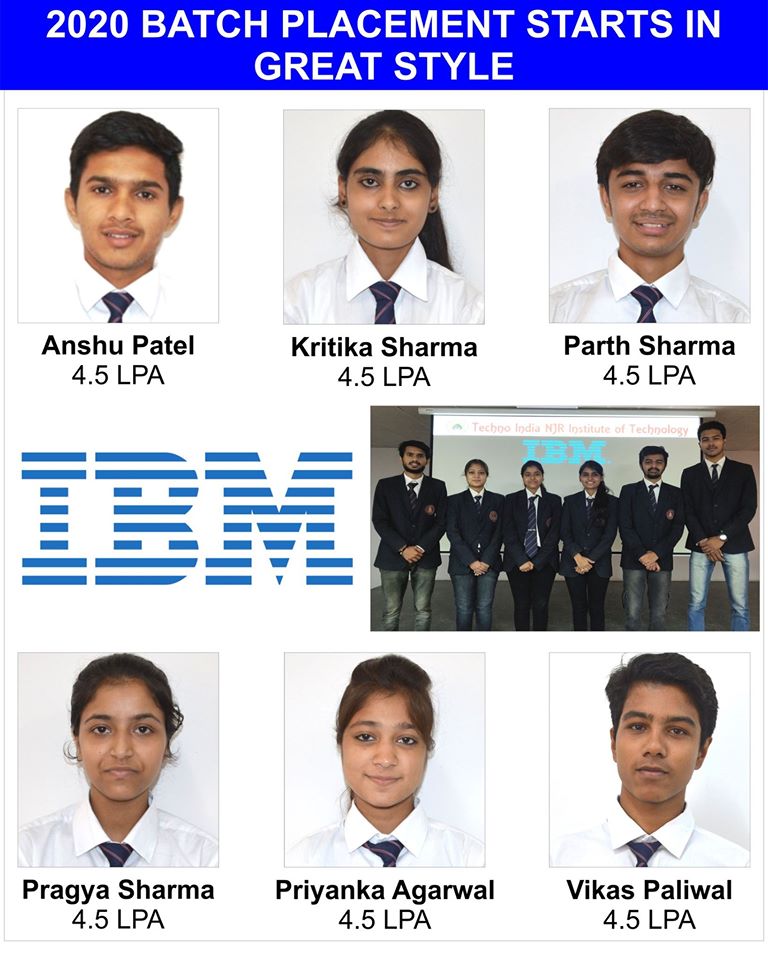 [ PLACEMENT 2020 ] IBM selects 6 Techno NJR Students