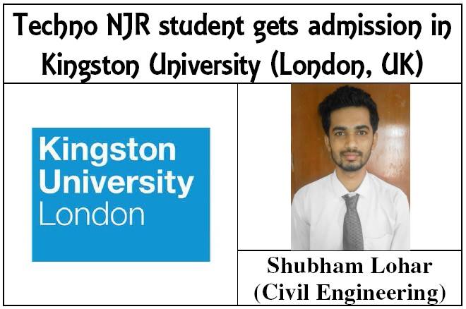 Techno NJR student secures admission in UK University