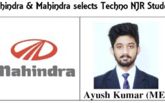 Mahindra & Mahindra selects Techno India NJR student