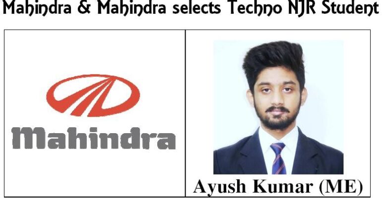 Mahindra & Mahindra selects Techno India NJR student