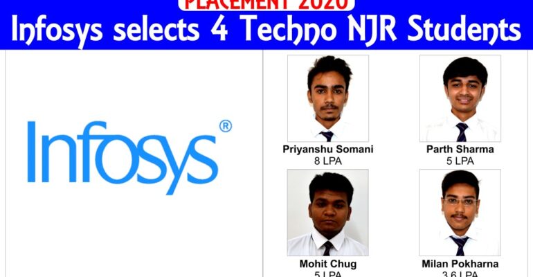 [ PLACEMENT 2020 ] Infosys selects 4 Techno NJR Students