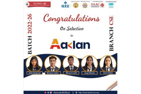 [Placement 2025-26] Techno NJR Students Selected in Aaklan