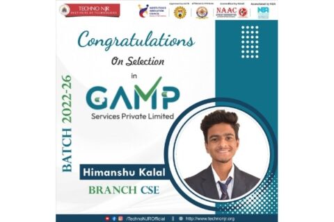[Placement 2025-26] Techno NJR students Selected in GAMP Services Pvt. Ltd.