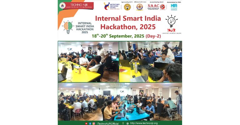 Internal Smart India Hackathon 2025 – Day 2 Highlights at Techno NJR Institute of Technology