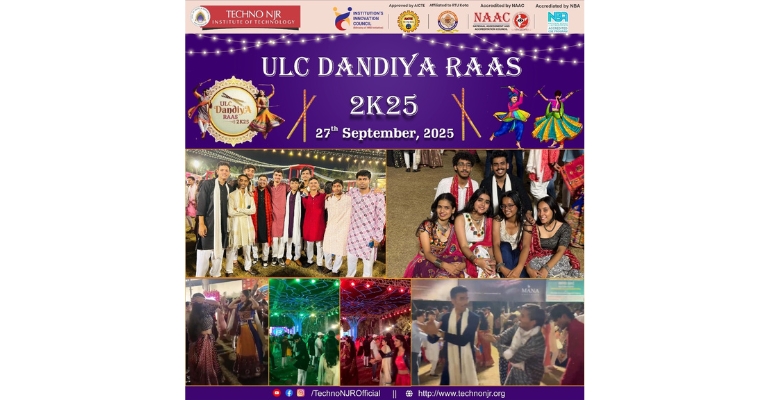 Techno NJR Institute of Technology Celebrates Vibrant Garba Night at ULC Dandiya Raas 2K25