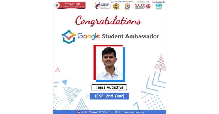 Techno NJR Student Selected as Google Student Ambassador