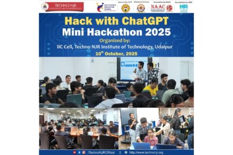 Techno NJR Institute of Technology Hosts “Hack with ChatGPT – Mini Hackathon 2025”