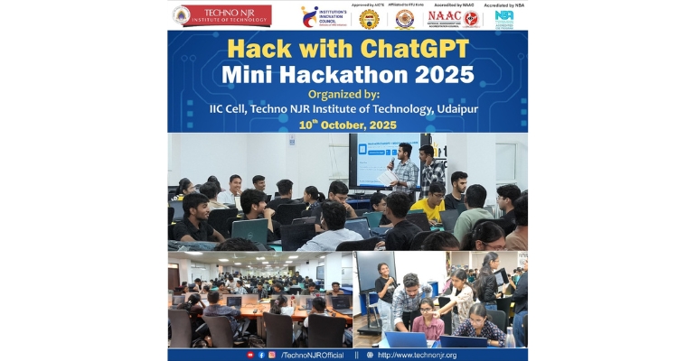 Techno NJR Institute of Technology Hosts “Hack with ChatGPT – Mini Hackathon 2025”