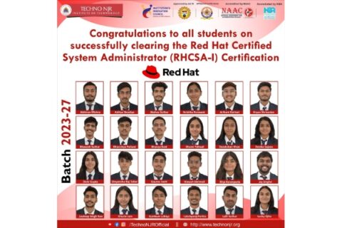 Students from Batch 2023–27 Clear Red Hat Certified System Administrator (RHCSA-I) Exam