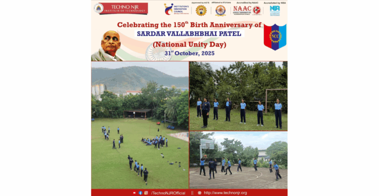 Techno NJR Institute of Technology Celebrates 150th Birth Anniversary of Sardar Vallabhbhai Patel on National Unity Day