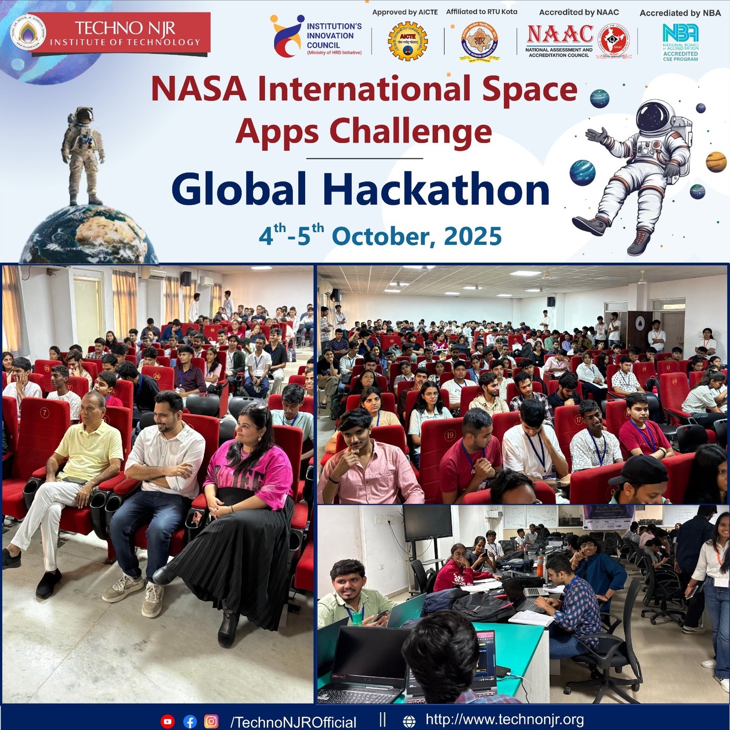 Techno NJR Hosts NASA International Space Apps Challenge 2025 — Students Innovate for a Better Tomorrow