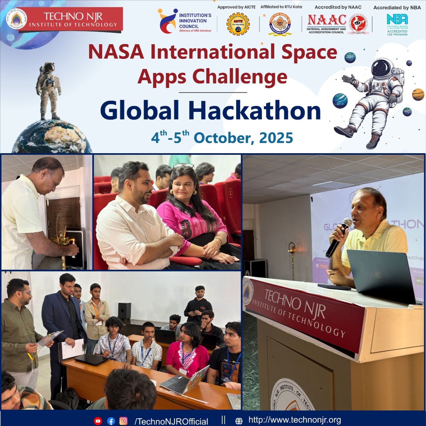 Techno NJR Hosts NASA International Space Apps Challenge 2025 — Students Innovate for a Better Tomorrow