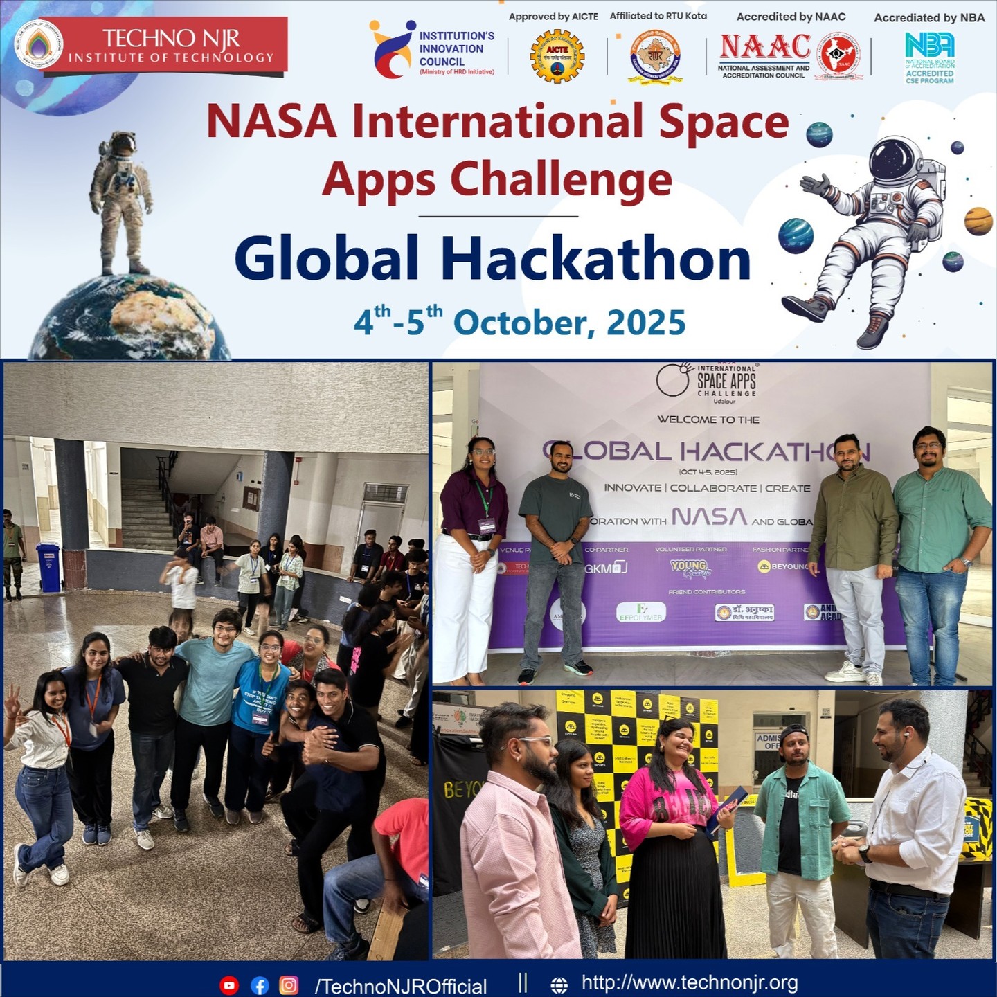 Techno NJR Hosts NASA International Space Apps Challenge 2025 — Students Innovate for a Better Tomorrow
