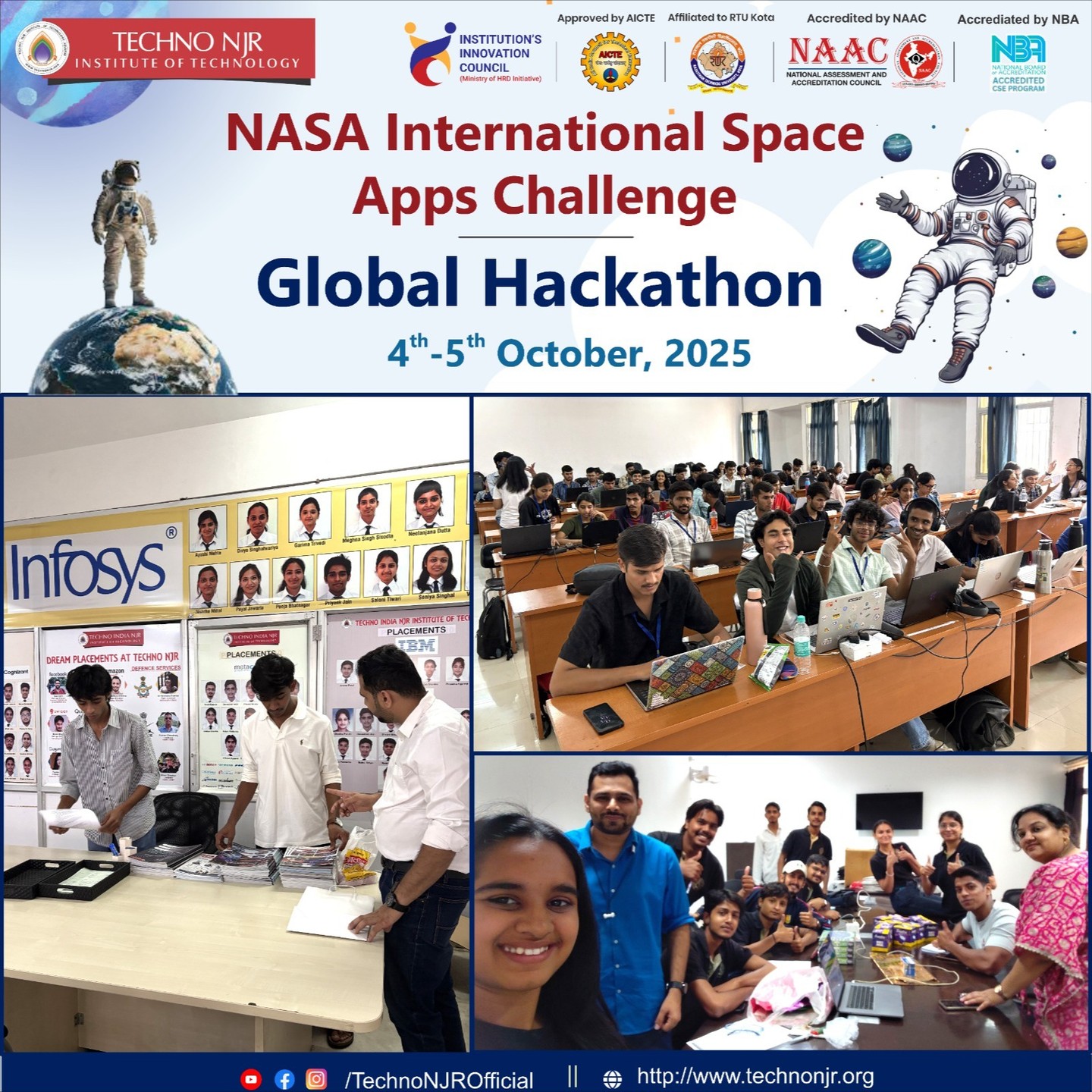Techno NJR Hosts NASA International Space Apps Challenge 2025 — Students Innovate for a Better Tomorrow