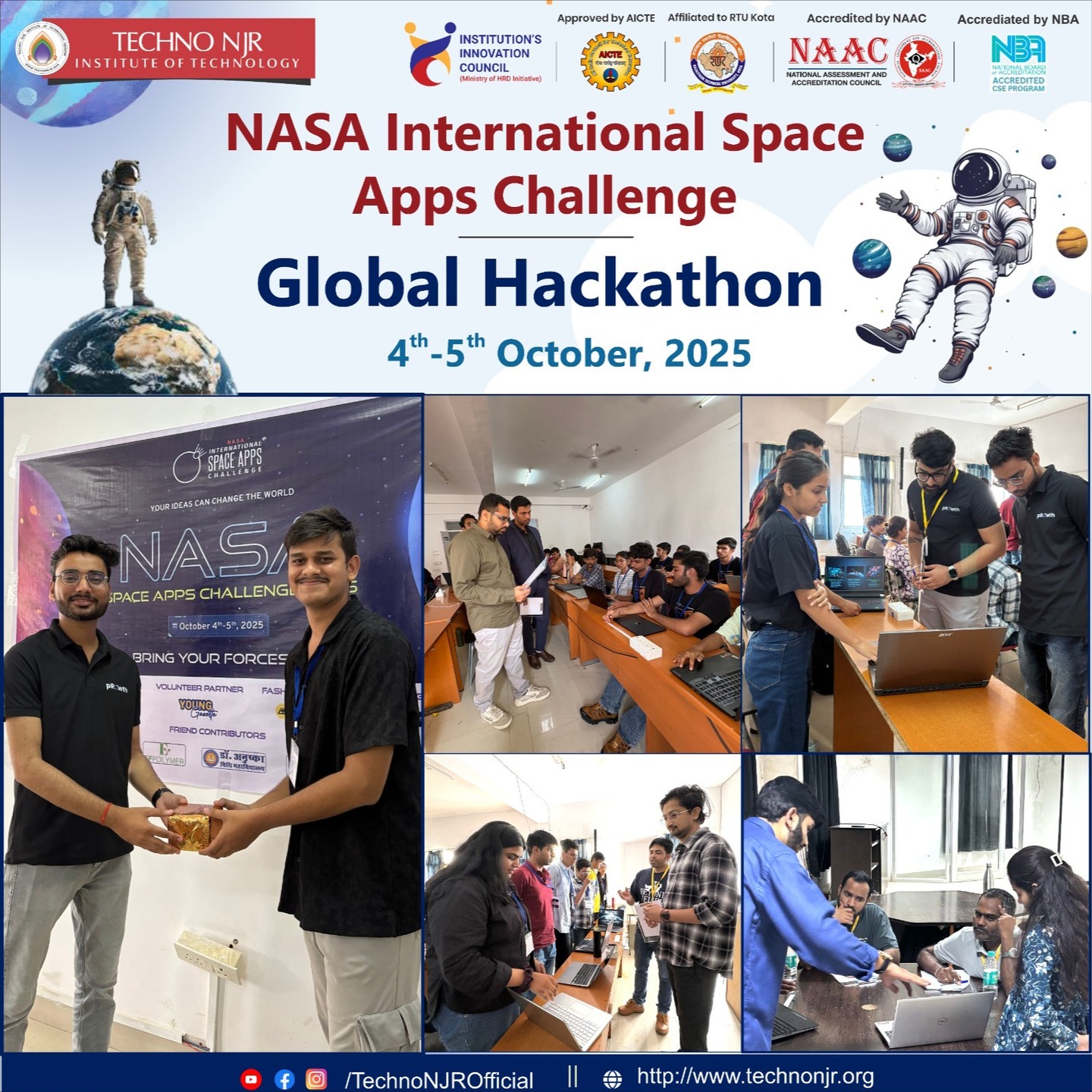 Techno NJR Hosts NASA International Space Apps Challenge 2025 — Students Innovate for a Better Tomorrow