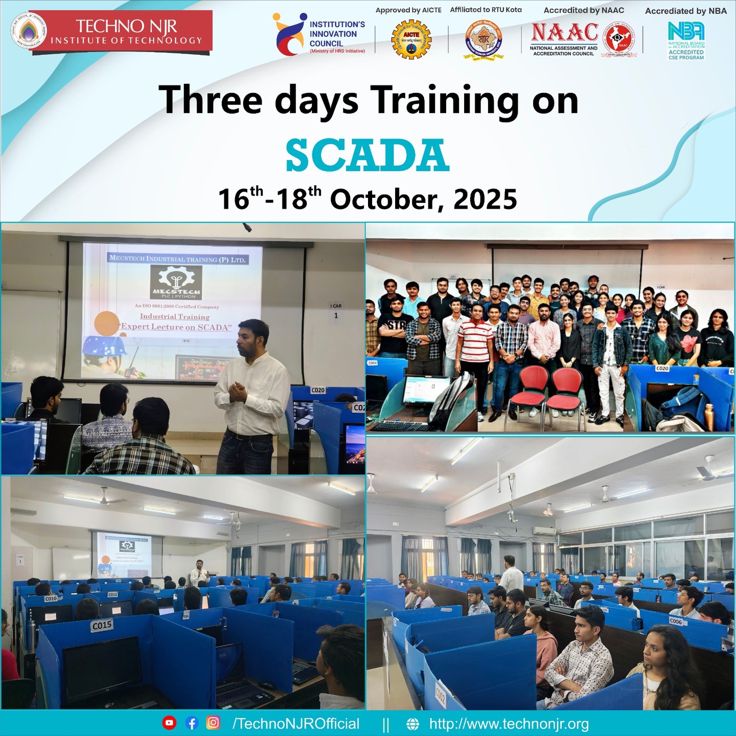 Techno NJR Institute of Technology Conducts Three-Day SCADA Training Program