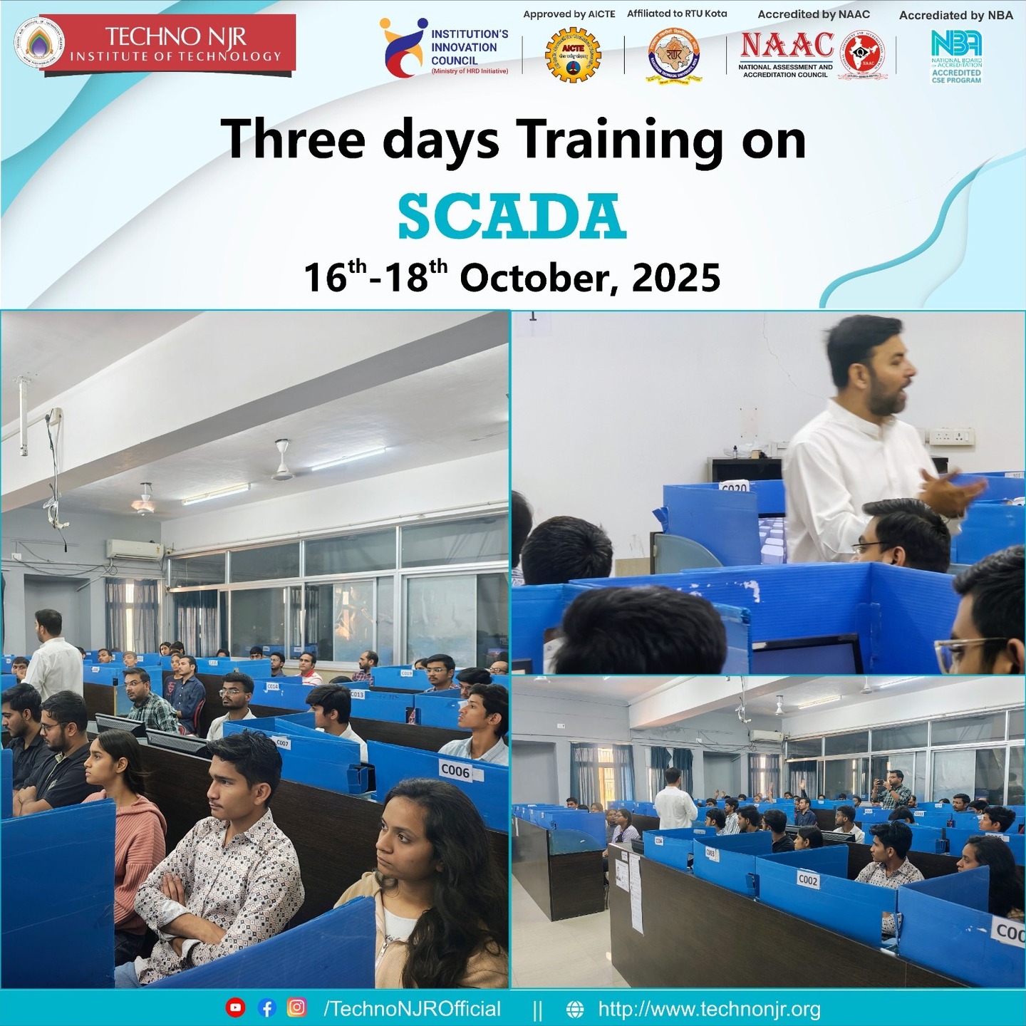 Techno NJR Institute of Technology Conducts Three-Day SCADA Training Program